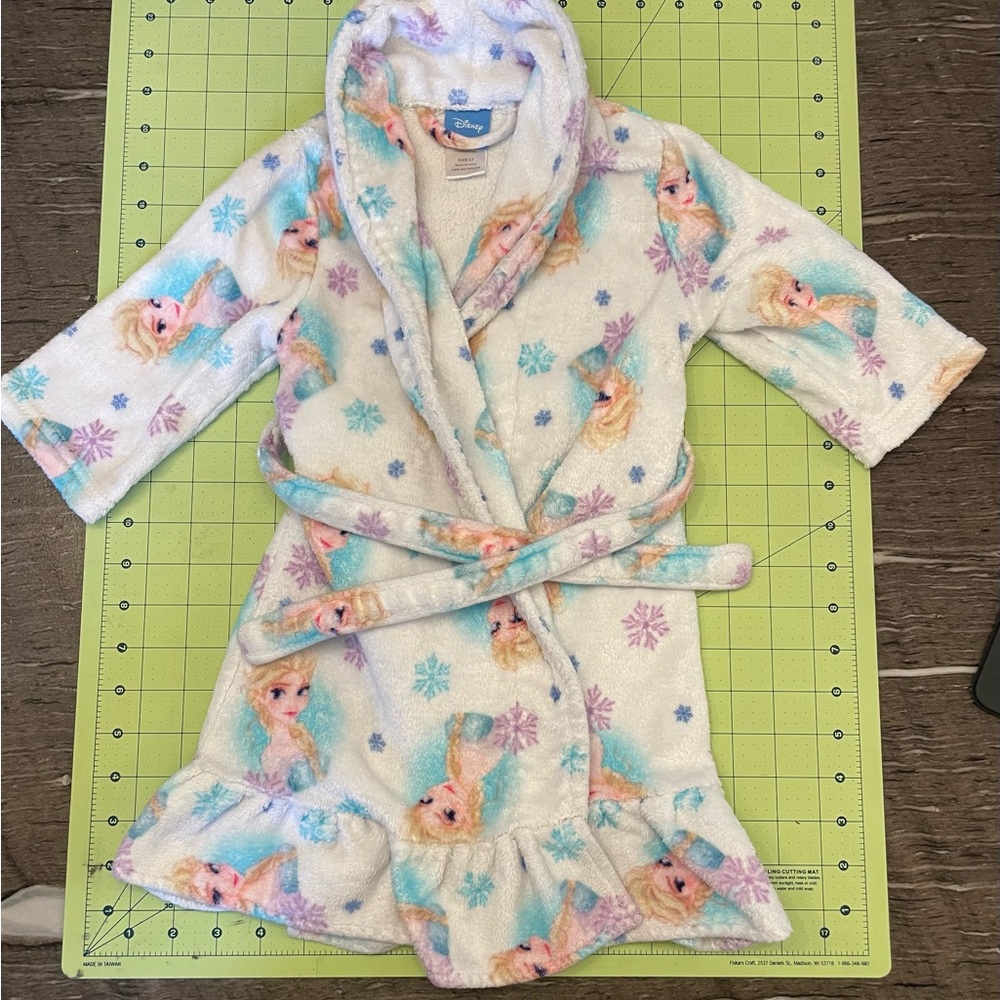 Disney Frozen Kids Pajama Robe - White and Blue